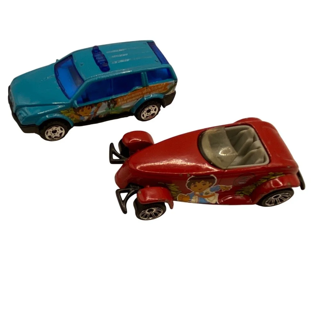Lot of 2 Matchbox Dora the Explorer Diego Blue SUV Red‎ Plymouth Prowler Cartoon